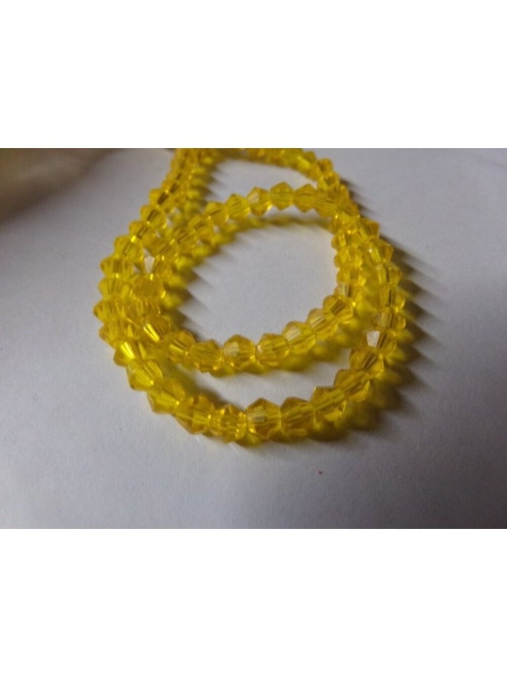 1 Strand Golden Yellow Bicone Glass Beads